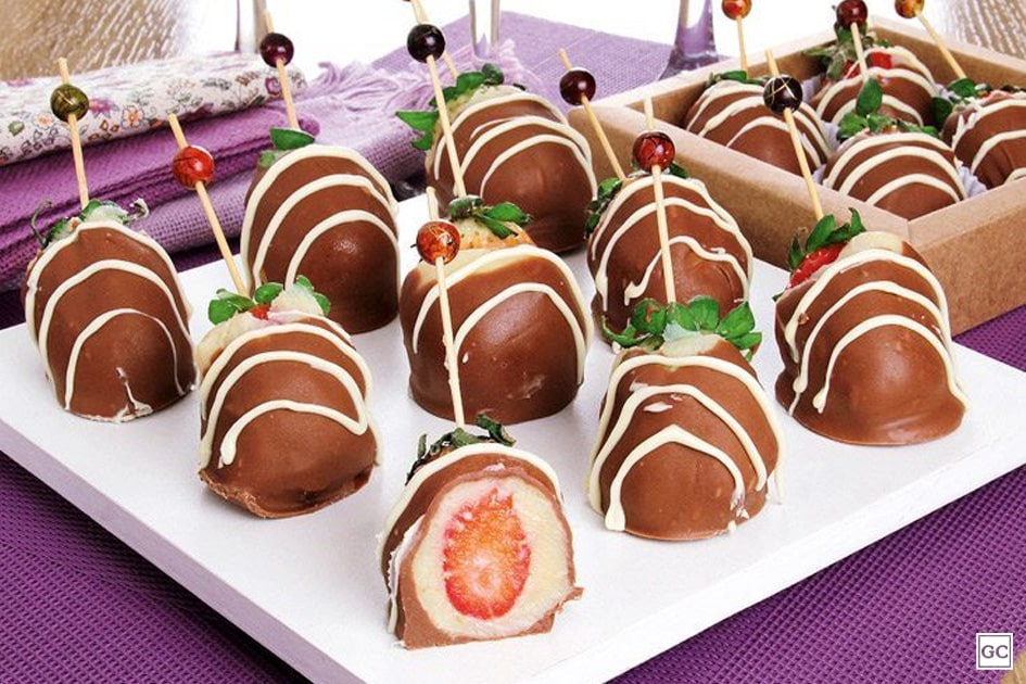 Morango com chocolate